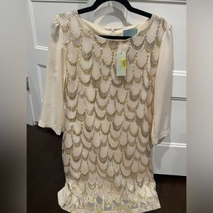 Skies Are Blue beige/cream dress -medium